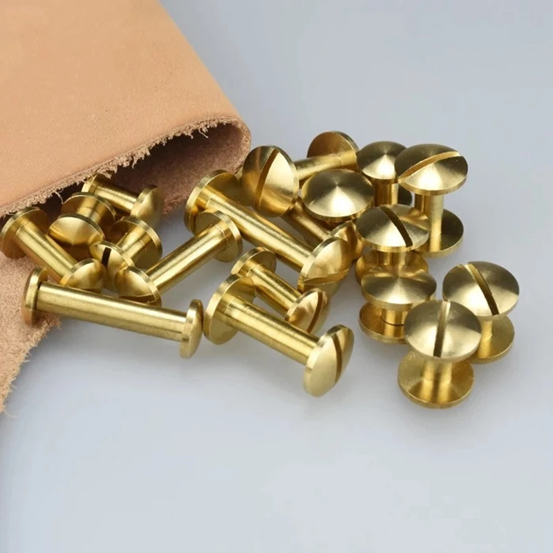 10 Rivets Boutons En Laiton Massif - 9 X 10 Mm, Pour Artisanat Cuir, Ceintures, Vêtements, Accessoires