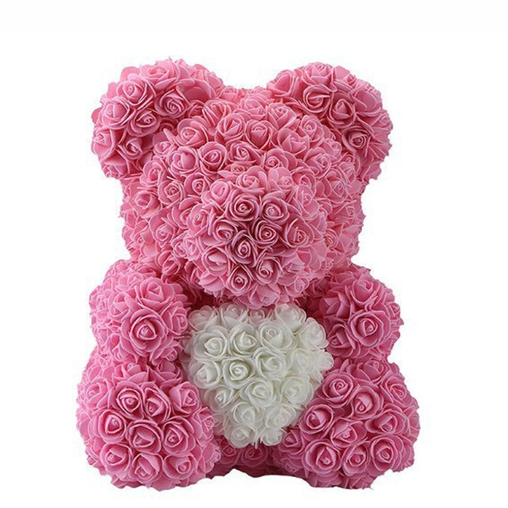 25cm/40cm Teddy Rose Bear Valentine's Day Artificial Flower Rose of Bear Christmas Decoration for Mother Girlfriend Rose Gifts