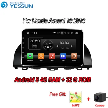 

YESSUN Android 8.0 4G RAM For Honda Accord 2018 Inspire Car Navigation GPS Multimedia Player mirror link Radio Touch Screen