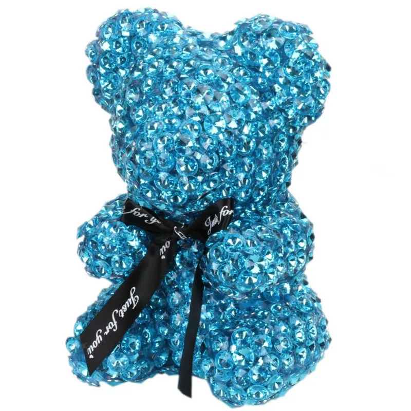 

Diamond 20cm Teddy Bear Rose Flower Valentine's Day Artificial Decoration Wedding Gifts Wedding Party Love Dolls Present
