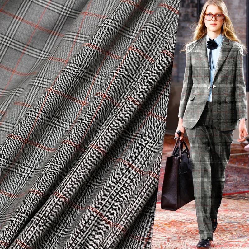 Пряжа окрашенная шерсть Классическая клетчатая ткань высокая прочность камвольная весна и осень блейзер пальто одежда ткань Новая Мода Удобная
