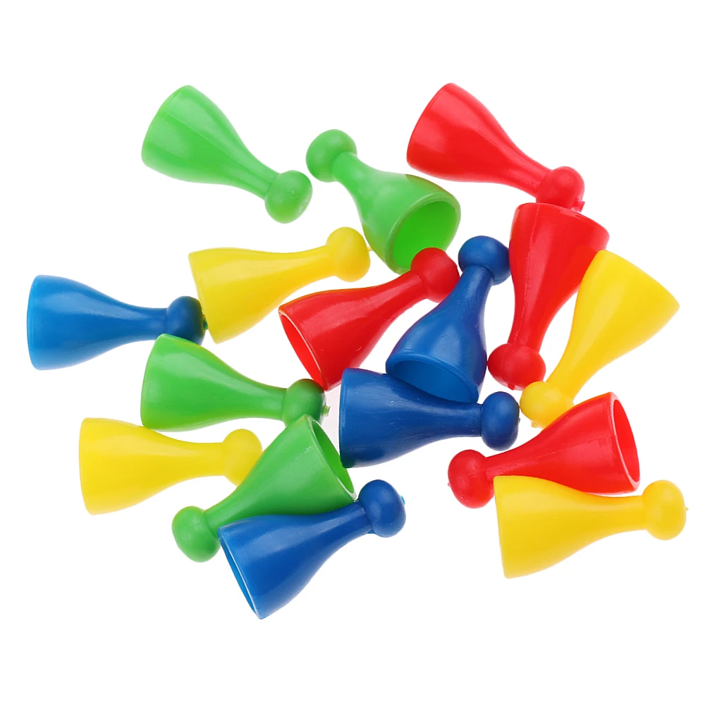 Lots 16 Multi-color Plastic Chess Pawn Pieces Game Halma Parts Accessories