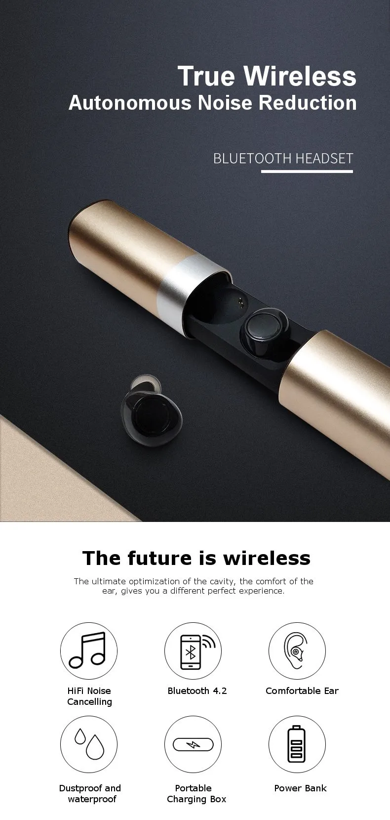 LEORY S2 TWS беспроводные Bluetooth наушники Hi-Fi стерео мини наушники-вкладыши Спортивная Музыкальная гарнитура с портативной зарядной коробкой