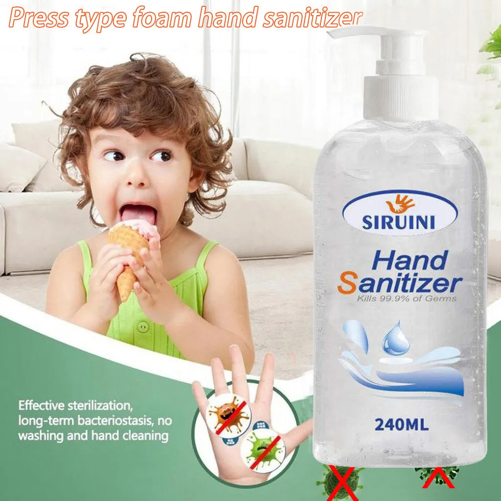

240ml Hand Sanitizer Antibacterial Moisturizing Disposable No Wash Hand Sanitizer Gel No Alcohol Hand Gel Antiseptic Handgel A80