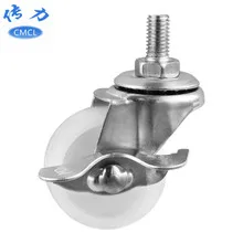 Wholesale 2-Inch Fatty Single Wheel Wear-Resistant Nylon Light Wheels White PP Plastic Wheel Piece Furniture Sofa Truckle