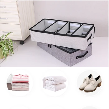 

Under Bed Shoe Storage Organizer Adjustable Dividers Shoe Container Box Bedding Storage for Closet