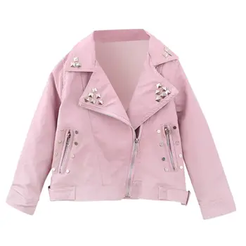 

Fashion Toddler Baby Girls Boys Long Sleeve Leather Jacket Kids Spring Autumn Solid Outwear Casual Coat Zip Jacket Clothes