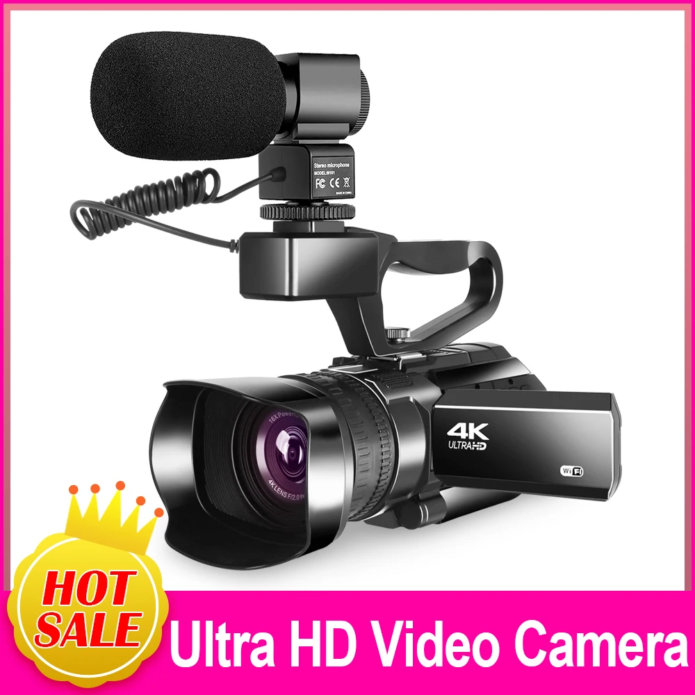Видео Камера Vlogging для Youtube 30X цифровой зум 48MP рекордер WiFi 3 0 дюймов сенсорный экран