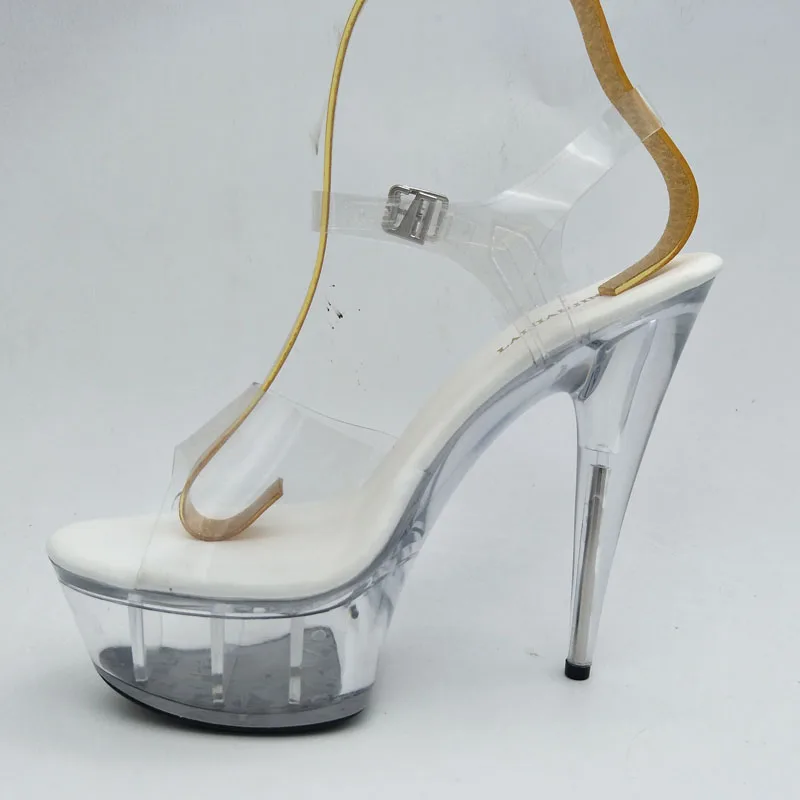 LAIJIANJINXIA/босоножки женские модельные туфли на платформе с Т-образным ремешком; пикантная обувь на высоком каблуке прозрачные водонепроницаемые сандалии Большие размеры 34-46