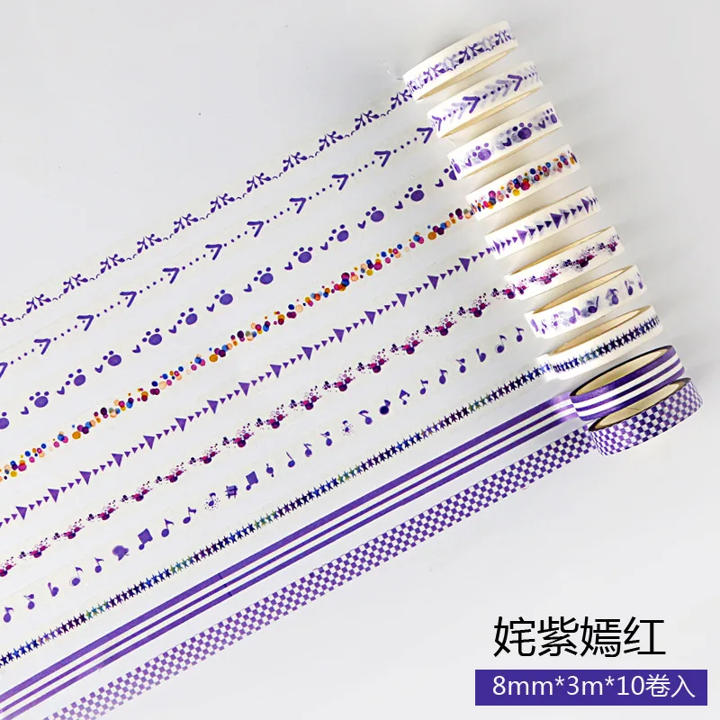 3 100 шт./10 комплектов каваи васи лента милый комплект красочная лента Washi пакет Стикеры ленты декоративные милые Стикеры s Скрапбукинг DIY дневник - Цвет: 3
