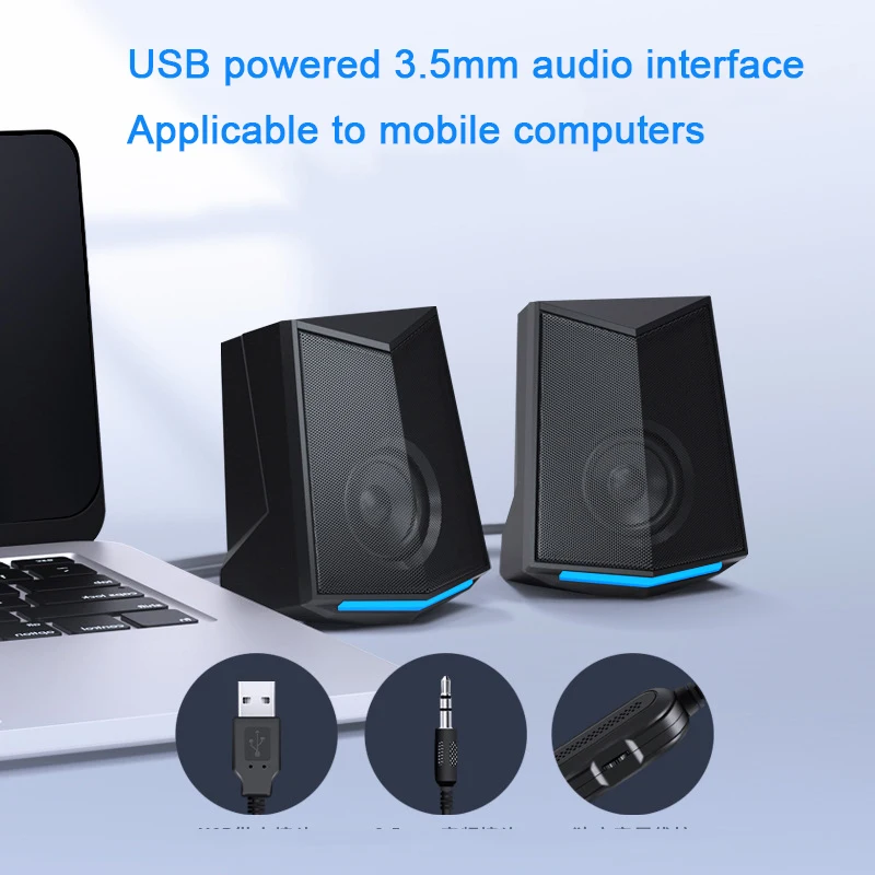 SADA V-115 мини USB компьютерный динамик аудио стерео 2,0 Звуковой канал 3,5 мм портативный динамик 3 Вт для ПК ноутбук домашний громкий динамик