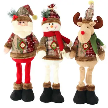 

Santa Claus Snowman Elk Christmas Standing Doll Showcase Ornament Xmas Decor A great decoration for showcase,adornos navidad