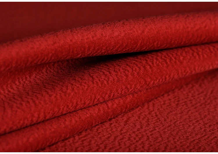 Quality 150CM Wide 820G/M Weight Red Double-faced Water Wave Wool Autumn and Winter Overcoat Outwear Fabric DE1142