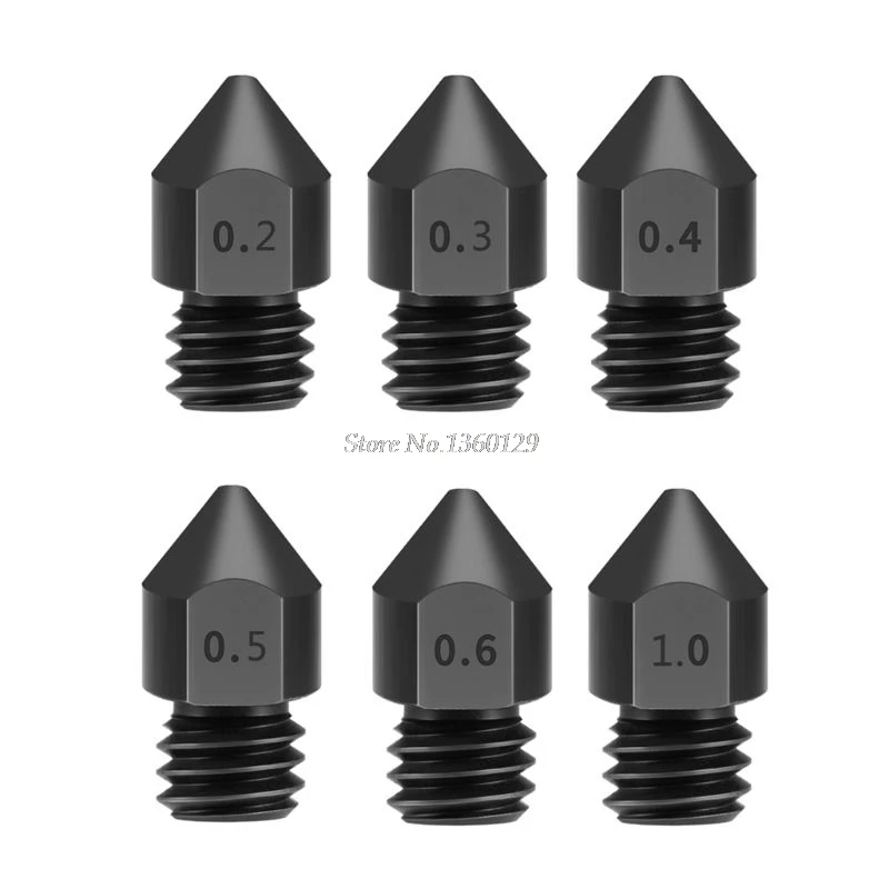 

Reprap MK8 Hardened Steel Nozzle 1.75mm 0.2mm/0.3mm/0.4mm/0.5mm/0.6mm/1.0mm for Ender 3 CR10 CR10S hotend Whosale&Dropship