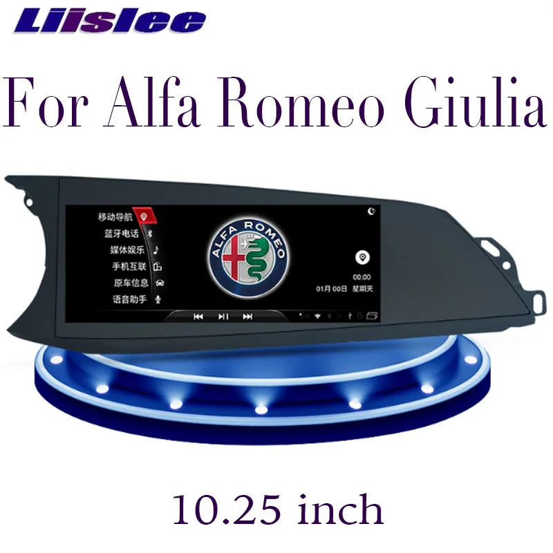 LiisLee Car Multimedia GPS HiFi Audio Radio Stereo CarPlay For Alfa Romeo Giulia 2016 2017 2018 2019 Player Navigation NAVI