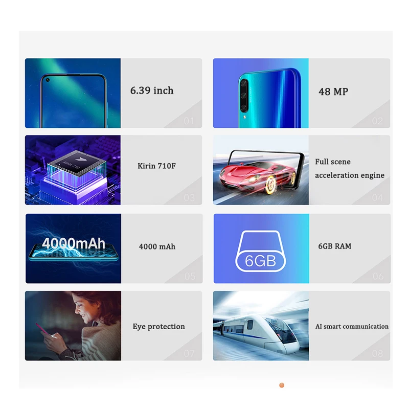  Honor play 3 Smartphone 4000mAh Battery Kirin 710F 48MP camera Android 9.0 6.39
