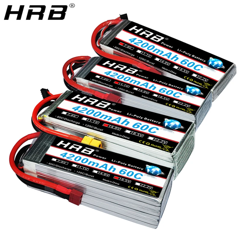 HRB 4200mah Lipo батарея 14 8 V T Deans 7 4 11 1 2S 3S 18 5 22 2 4S 5S 6S XT60 RC Квадрокоптер FPV Самолет Дрон