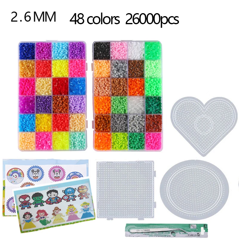 Puzzles DIY, Pegboard, 2.6mm, 5mm, 24 Cores,