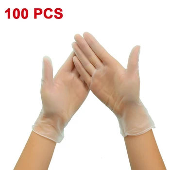 

PVC Gloves 100 PCS Disposable Gloves Powder-free Industrial Food Safety Protective Gloves 50 Pairs Similar Nitrile Gloves