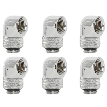 

6Pcs/Lot G1/4 inch 90 Rotary Compression Fitting 90 Degree Rotary Fitting Water Cooling Adaptors Metal Connector