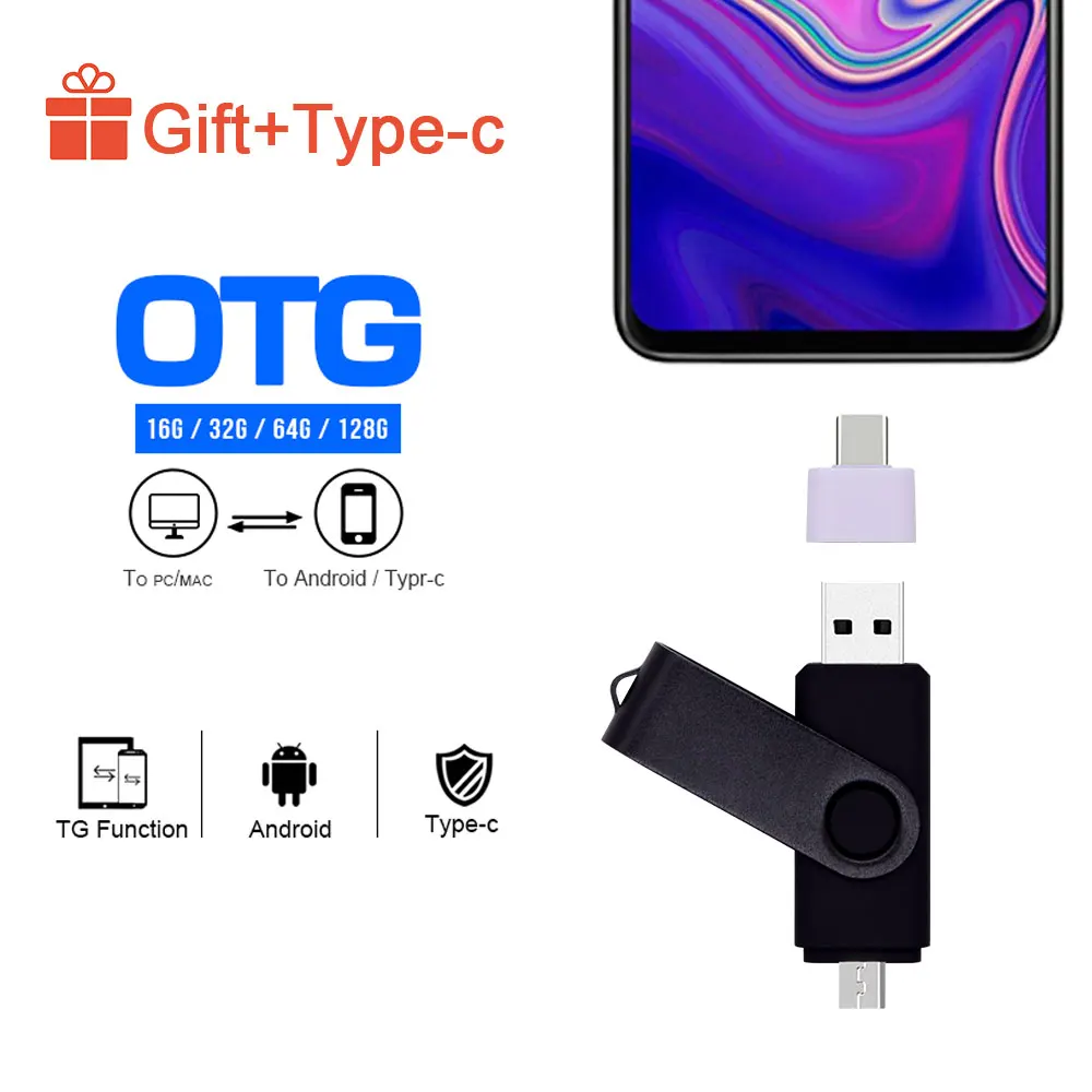 Металлический OTG USB флеш накопитель 2 0 Cle Usb Pen Drive 32 ГБ 16 8 4 флешка память