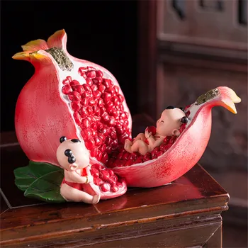 

New Chinese Fuwa Art Sculpture Chinese Fuwa Punica Granatum Figurine Character Statue Resin Craft Home Decoration Gift R5291