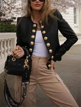 

Largest wholesaler Sexy Women Breasted Jacket Short Jacket Fashion Casual Long Sleeve Coats