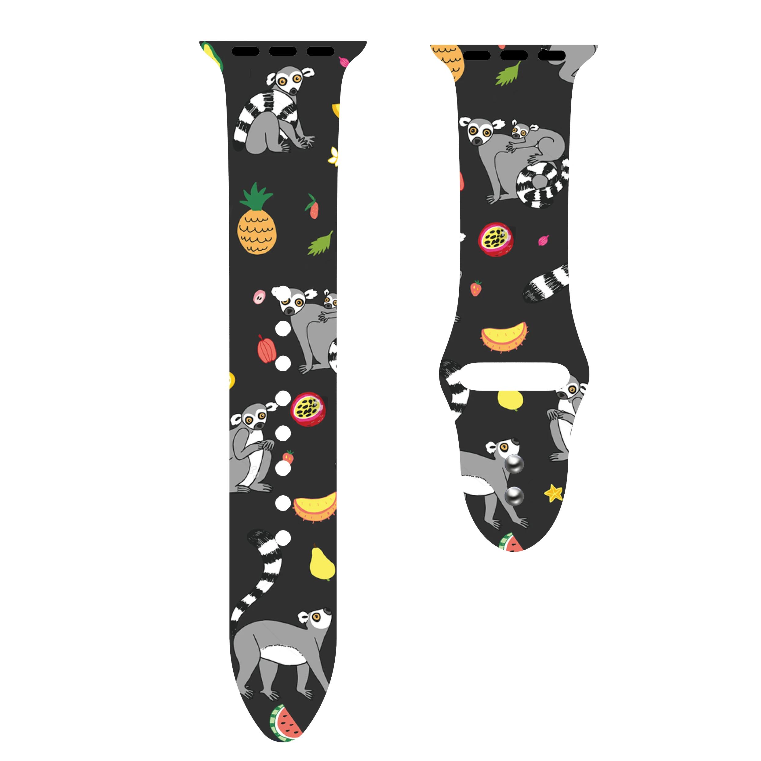 Monkey Christmas Sport band for Apple Watch series 5 4 3 2Graffiti painting Silicone strap for iWatch colorful adapter flamingo leopard - Band Color: Monkey