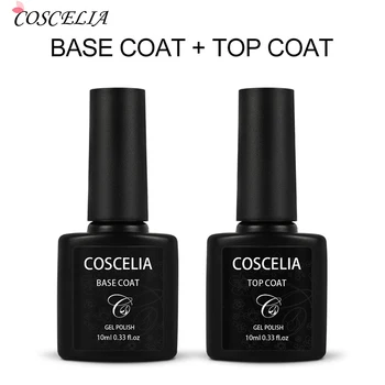 

COSCELIA Top Base Coat Gel Nail Polish Protect Nails UV LED Lamp Semi Vernis Permanent Nail Art Soak off Gel Nail Polish