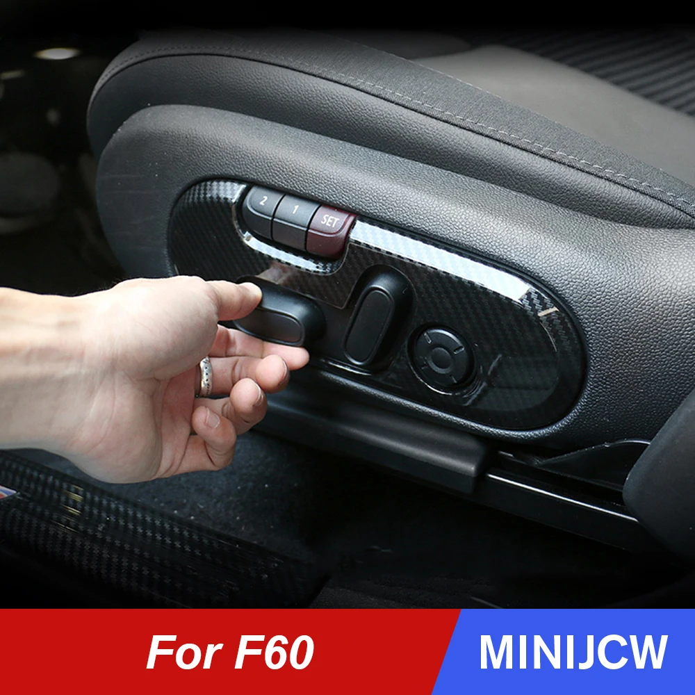 

Car Seat Control Switch Button Cover Frame Trim Carbon Fiber Sticker Decoration For Mini Cooper One S F60 Countryman Accessories