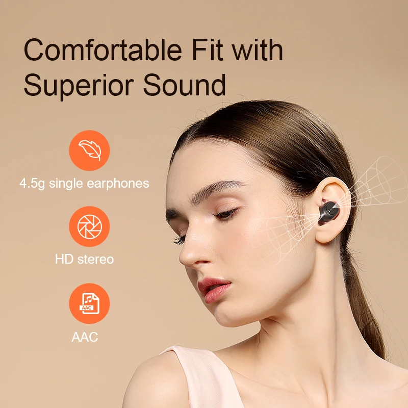 QCY T1C Power TWS Bluetooth V5.0 Headphones 3D Stereo Sports Wireless Earphones with Dual Microphone