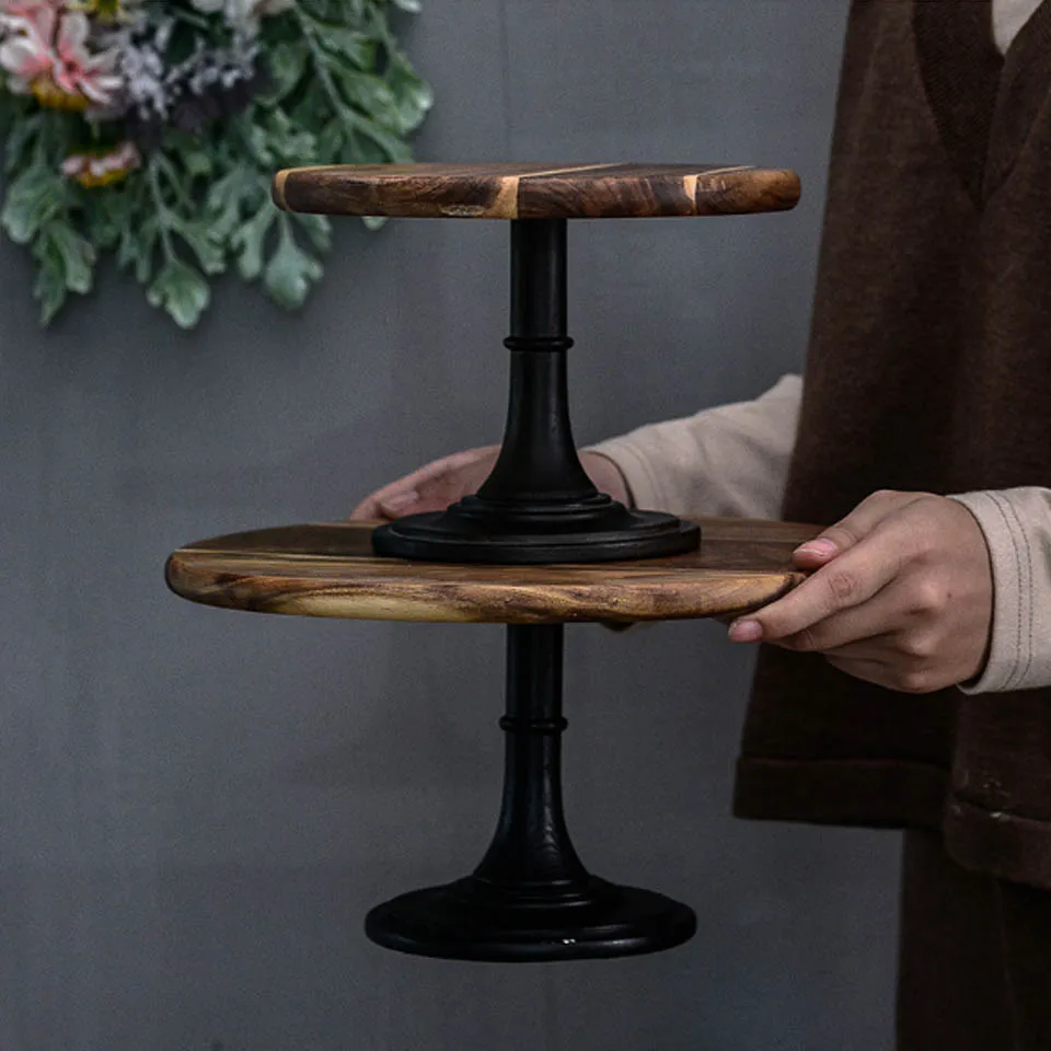 BORREY Wooden Tall Cake Tray  Fruit Cake Plate Home Party Dessert Storage Rack Cake Stand Cake Tool Birthday Wedding Decoration