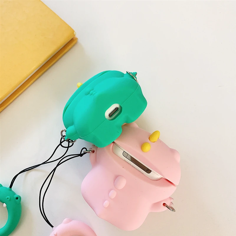 Милый 3D чехол для наушников с коричневым медведем для Apple Airpods 2, беспроводной Bluetooth чехол для наушников s для AirPods, чехол, мультяшный силиконовый чехол