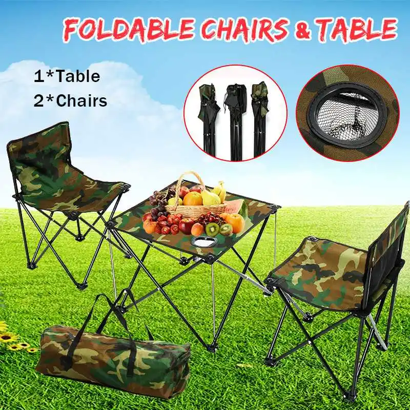 

New 5 in 1 Outdoor Table and Chairs Camping Hiking Outdoor Foldable Chair Table Set Fishing Picnic BBQ Chair Seat Resting Stool