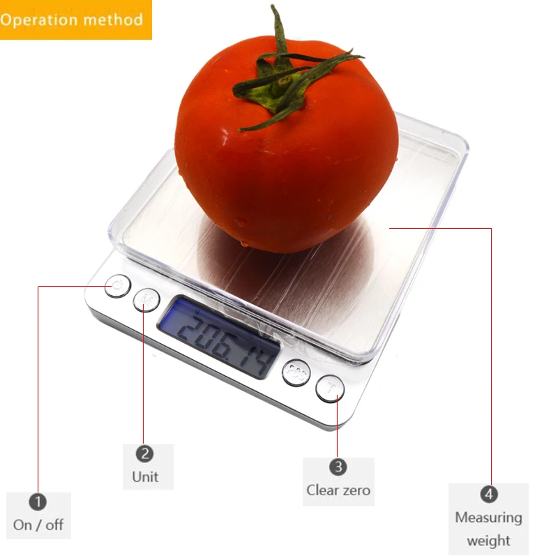 Kitchen Scale Portable Scale Digital Scale Pocket Scale Jewelry Scale Weighing Tools 500/0.01g 3000g/0.1g LCD Portable Mini Electronic Digital Scales Pocket Case Postal Kitchen Jewelry Weight Balance Scale
