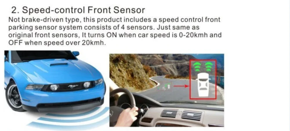 Автомобиль 8 сенсоров система парктроника с 5 дюймов Автомобильный HUD Дисплей + 2