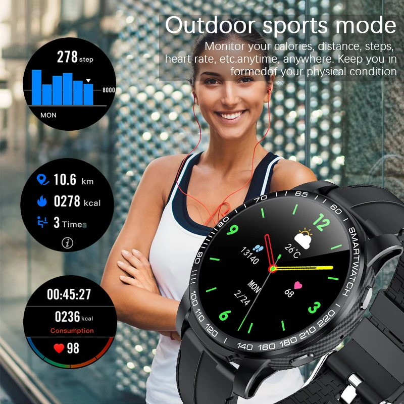 LIGE Men Smart Watch Men Bluetooth Call Waterproof