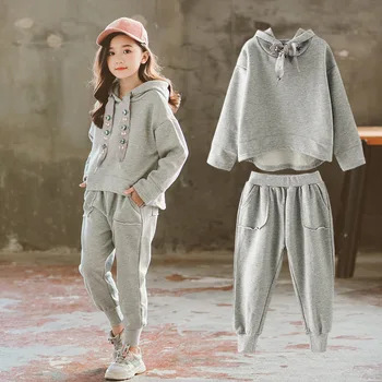 

Girls Clothes Autumn 2020 Active Girls Children outfits Set Long Sleeve Hoodies Coat Sport Suit for Big Girls Fall Clothing Sets