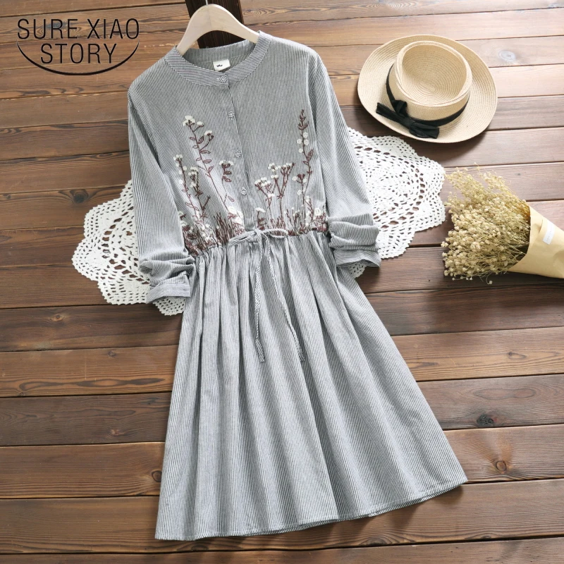 Most Buy sLzbr 2019 New Casual Vintage Lady Dress Long Sleeve striped Floral Mid length Women Dress Summer O Neck Sweet Women Clothes 4864 50 Most Buy sLzbr 2019 New Casual Vintage Lady Dress Long Sleeve striped Floral Mid length Women Dress Summer O Neck Sweet Women Clothes 4864 50
