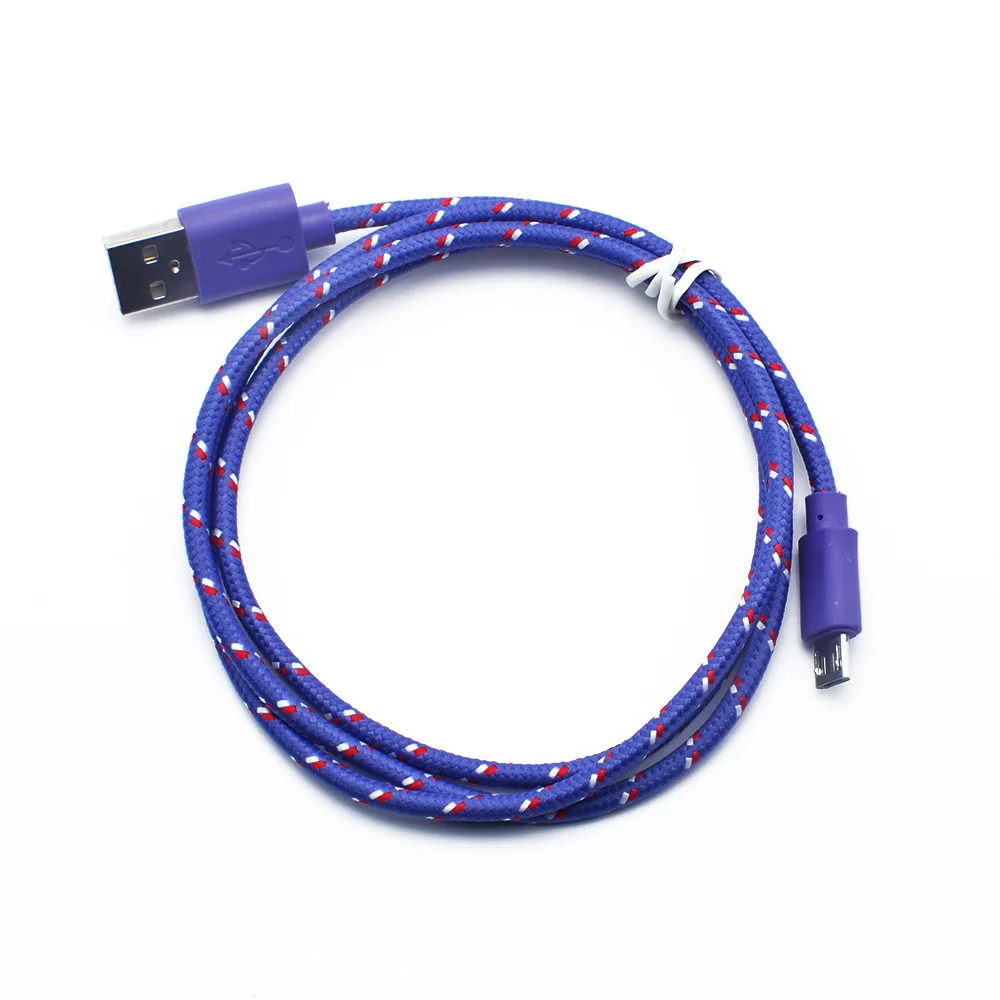 2A Micro USB кабель для зарядки и передачи данных 1 м Плетеный алюминиевый Micro USB кабель для быстрой зарядки и синхронизации данных для телефона Android USB кабель