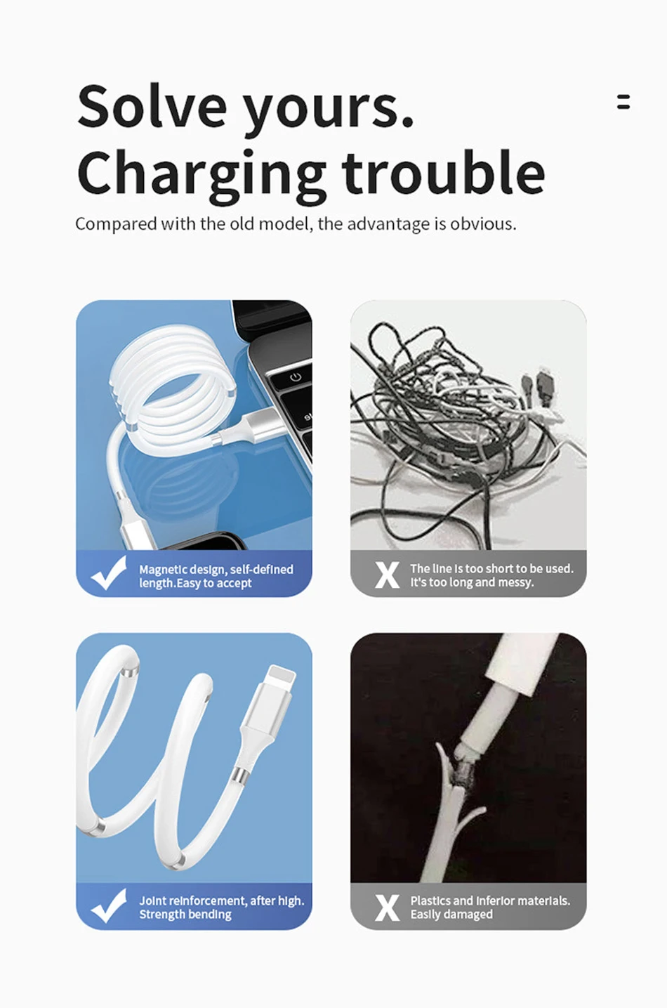 Magnetic Rope 5A Fast Charging Micro USB Type C Cable Sync Kabel Data Wire Cord For Huawei Samsung S21 Xiaomi Mi12 USB Cabo Line hdmi cord for iphone