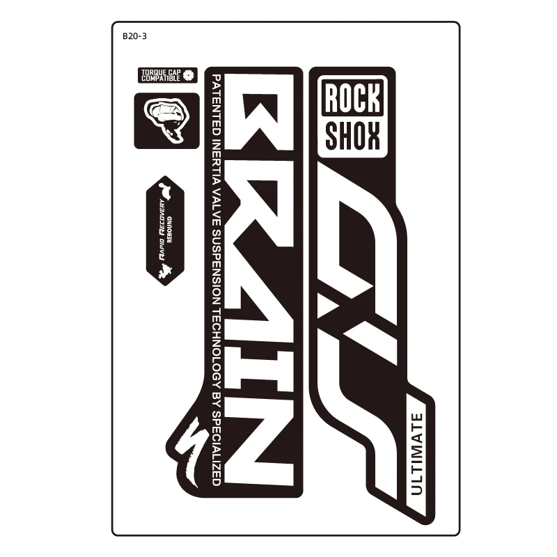 white ROCK SHOX SID BRAIN вилка наклейка Эпическая передняя вилка Наклейка на велосипед наклейка на велосипед - Цвет: white