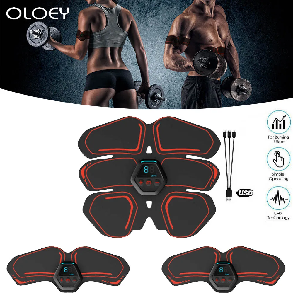 

Gym Electric Trainer Wireless Abdominal Muscle Stimulator EMS Smart Fitness Training Massager Body Slimming Belt USB Recharge