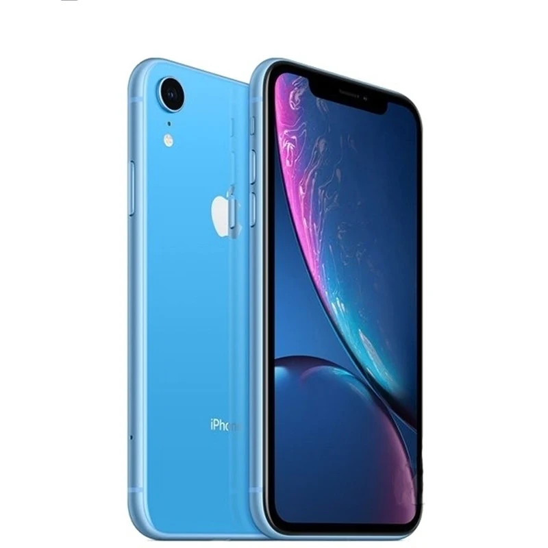 Разблокированный Apple iPhone XR шестиядерный мобильный телефон камера 64G/128G/256G Rom IOS лицевой телефон - Цвет: Синий