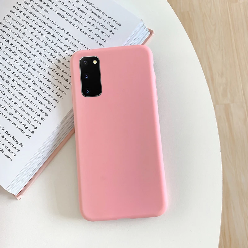 Luxury Matte Silicone Phone Case For Samsung Galaxy A12 A32 A52 A72 5G S22 S21 Ultra Plus S20 FE Note 10 Lite Solid Color Cover cheap galaxy s22+ case