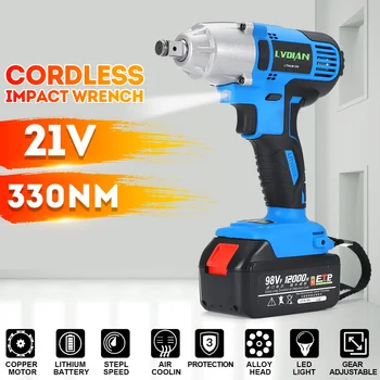 

doersupp Cordless Electric Wrench 1/2 Impact Brushless 330Nm Torque 12000mah 21V Waterproof Driver Hand Drill Power Tools