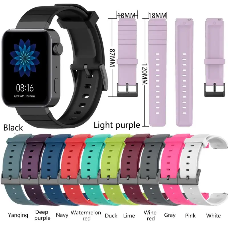 Breathable Silicone Watch Strap Metal Clasp Wristband Strap for Xiao-mi Mi Watch X3UB