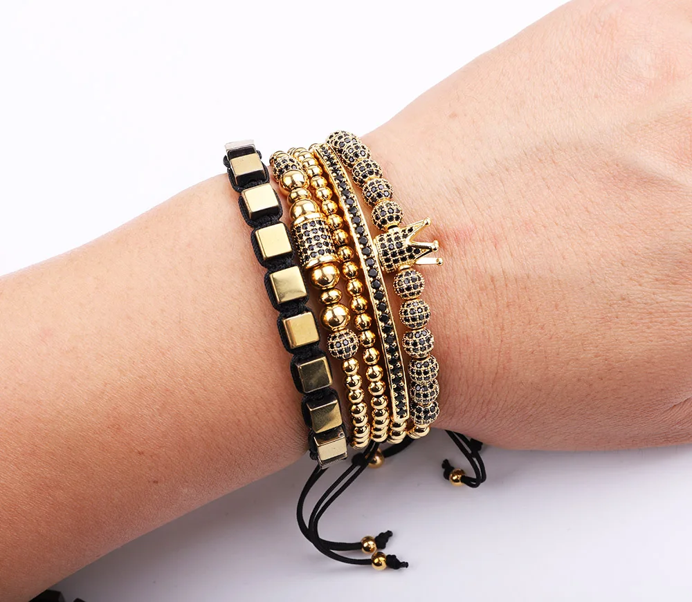 JARAVVI High Quality New Luxury CZ Pave Charm Stainless Steel Beads Macrame Friendship Bracelet Men Jewelry Gift - Image 6