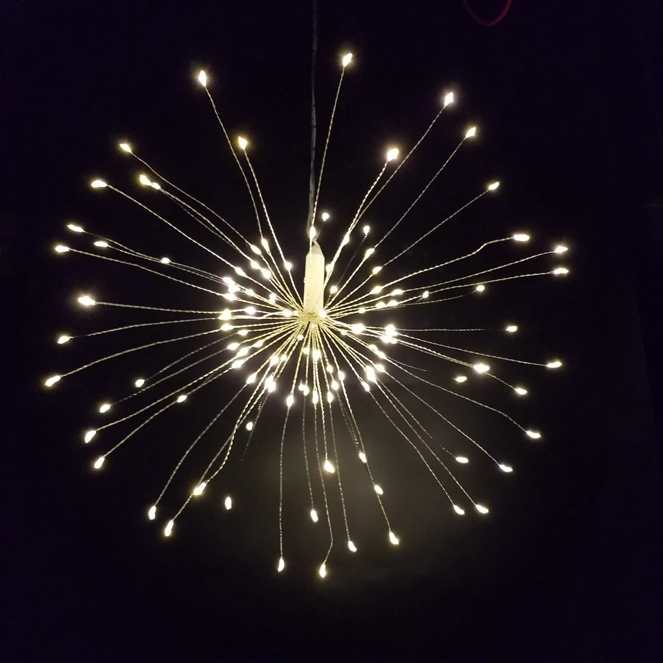 2Pcs/Lot Remote Control Hanging Starburst String Lights 120 200Leds Firework Christmas Lights Garland Party new year decoration