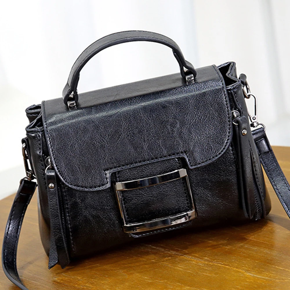 

Women Leather Handbag Small Casual Top-handle Bag New Fashion Female Shoulder Bag Vintage Ladies' Crossbody Messenger Bag Sac